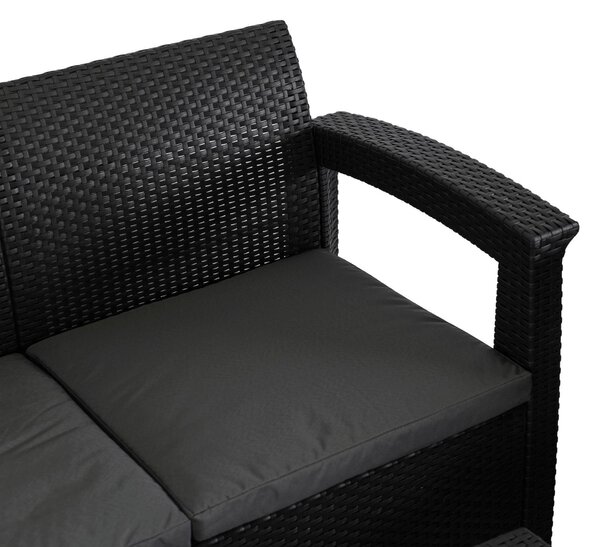 Zahradní set Consulto (černá + tmavě šedá) (pro 4 osoby)