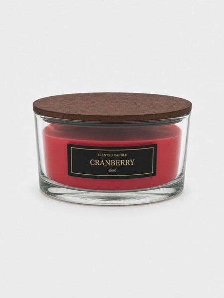 Sinsay - Vonná svíčka s dřevěným knotem Cranberry - burgundy