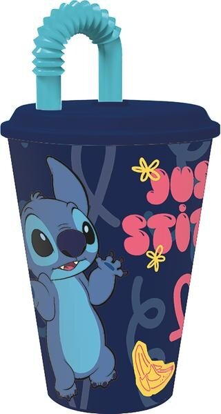 Stor Plastový kelímek s brčkem Stitch 430ml