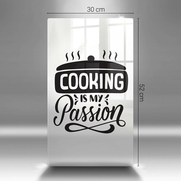 Skleněná krájecí deska Cooking is my passion