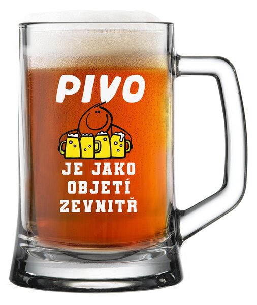 PIVO JE JAKO OBJETÍ ZEVNITŘ - pivní sklenice 0,5 l