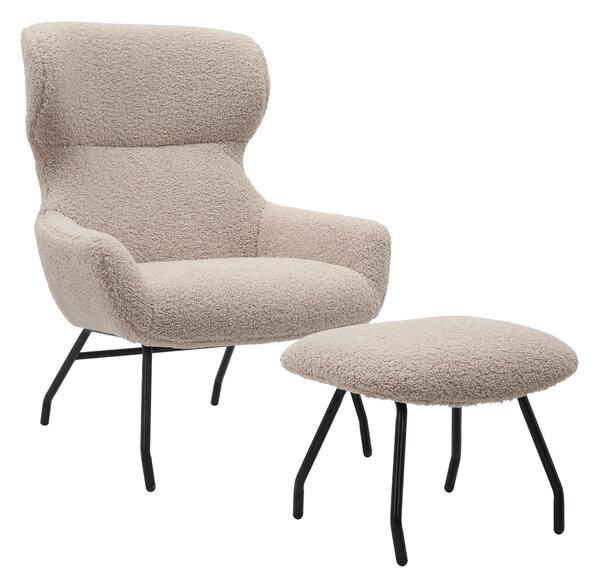 KŘESLO S PODNOŽKOU, textil, šedohnědá Livetastic - Online Only křesla & taburety, Online Only