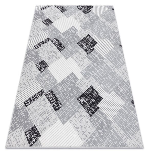 Koberec SAMPLE REMI geometrický, šedý / černý