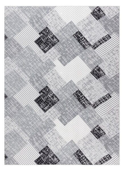 Koberec SAMPLE REMI geometrický, šedý / černý