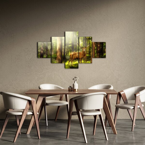 Obraz jelena v lese (125x70 cm)