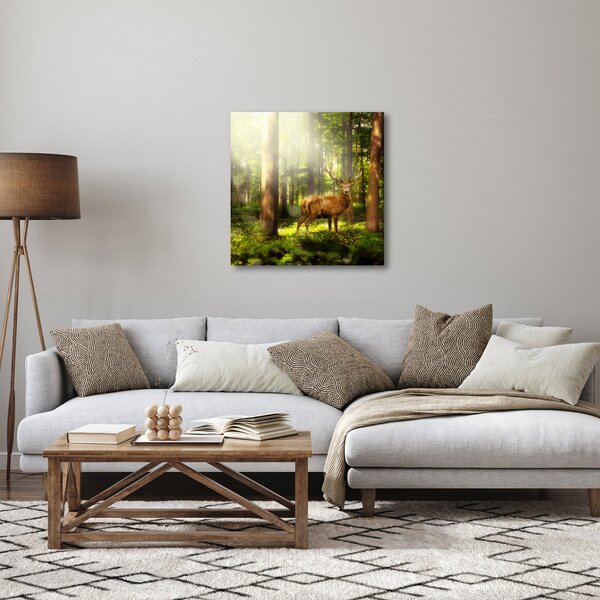 Obraz jelena v lese (30x30 cm)