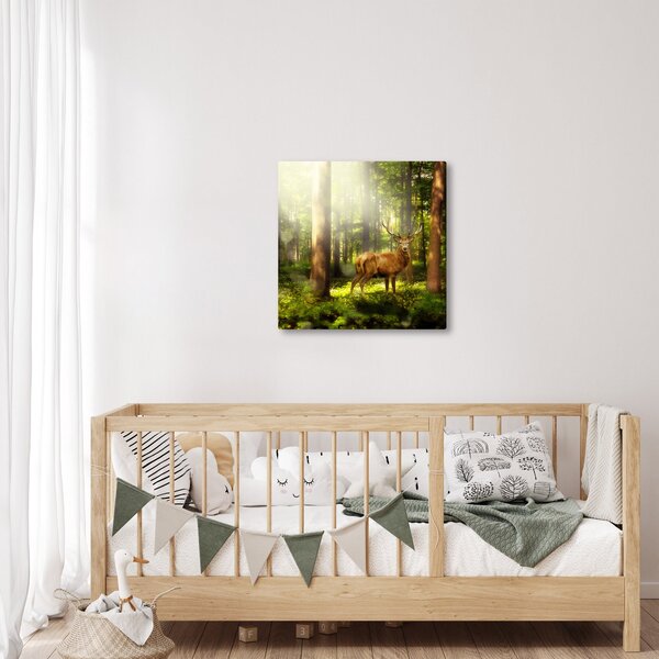 Obraz jelena v lese (30x30 cm)