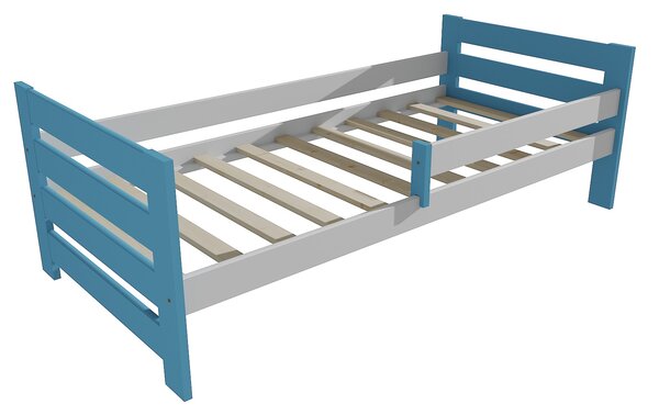 Vomaks Dětská postel se zábranou VMK005E KIDS Rozměr: 70 x 160 cm, Barva: barva modrá + bílá