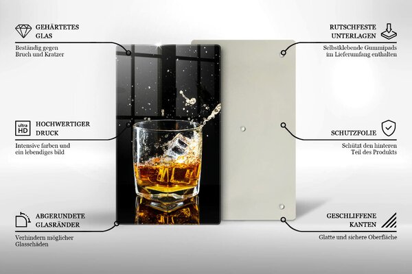 Skleněné krájecí prkénko Sklenka whisky