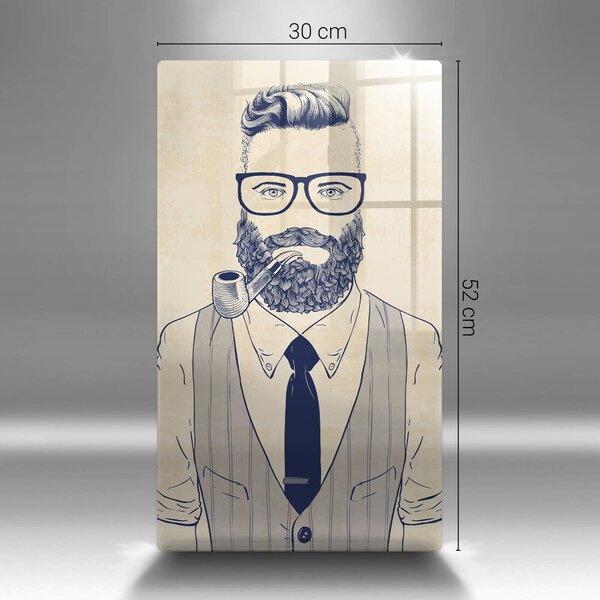 Skleněná krájecí deska Hipster muž
