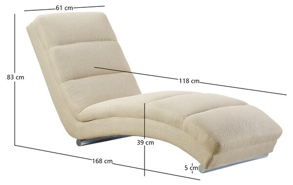 RELAXAČNÍ VÁLENDA, textil, barvy chromu, béžová Livetastic - Relaxační křesla, Online Only