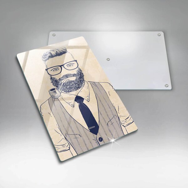 Skleněná krájecí deska Hipster muž