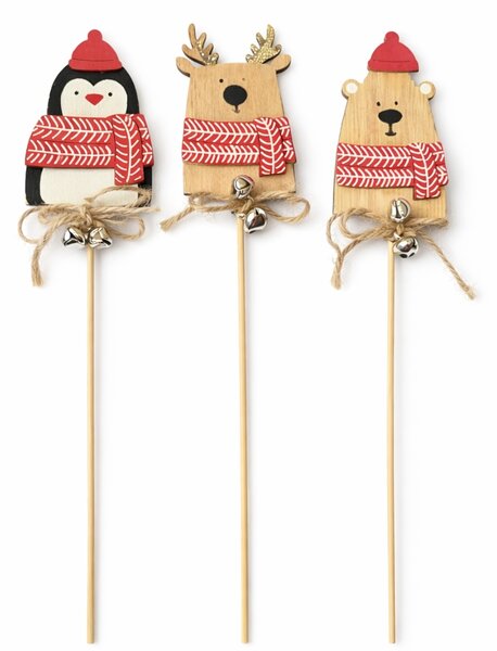 Vánoční zapichovací dekorace WINTER FRIENDS - různé varianty