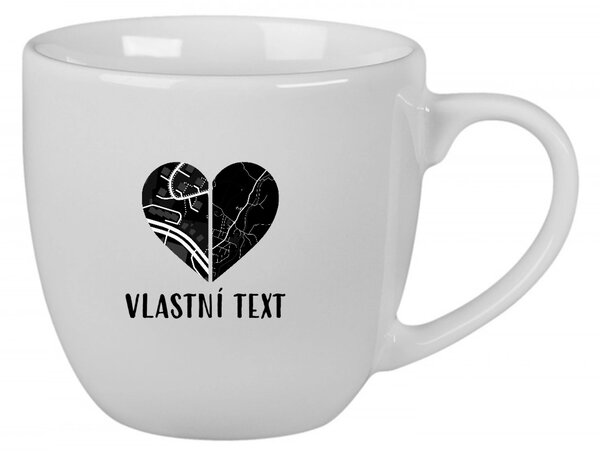 Personalizovaný keramický hrnek 400 ml - dvě mapy jako srdce