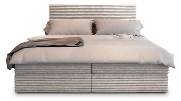 Čalouněná postel boxspring ISPIRA 140x200 cm krémová Matrace: Matrace Bonell pružinová