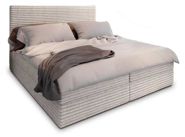 Čalouněná postel boxspring ISPIRA 140x200 cm krémová Matrace: Matrace Bonell pružinová