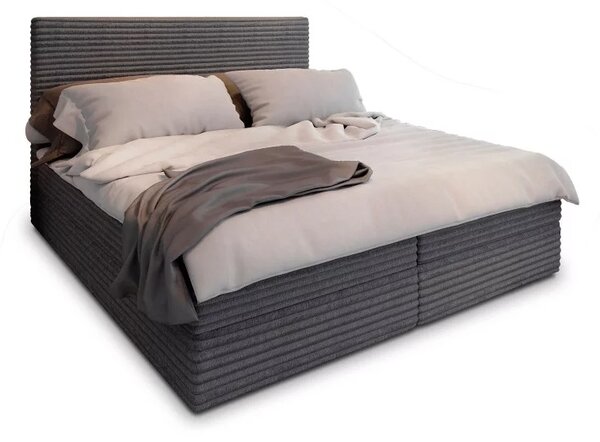 Čalouněná postel boxspring ISPIRA 140x200 cm šedá Matrace: Matrace Bonell pružinová