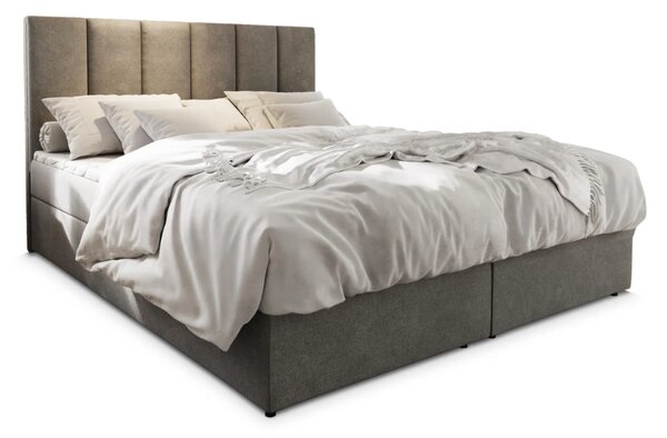 Čalouněná postel boxspring MERALIS 160x200 cm šedá Matrace: Matrace Bonell pružinová