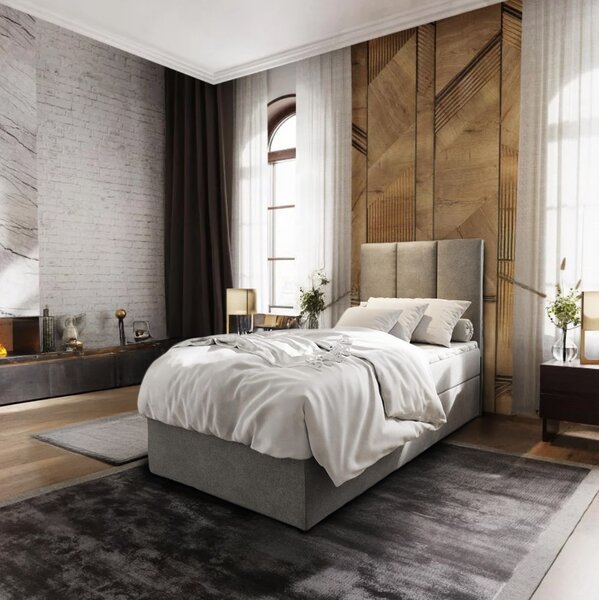 Čalouněná postel boxspring MERALIS 80x200 cm šedá Matrace: Matrace Bonell pružinová