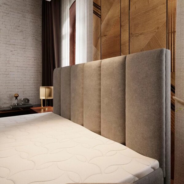 Čalouněná postel boxspring MERALIS 160x200 cm hnědá Matrace: Matrace Bonell pružinová