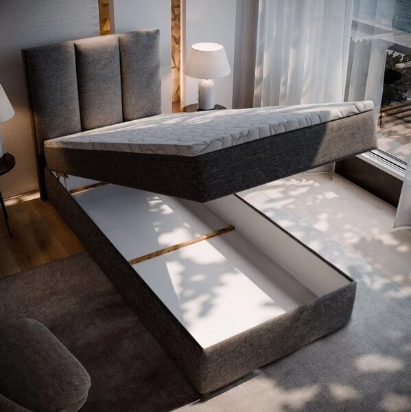Čalouněná postel boxspring MERALIS 100x200 cm béžová Matrace: Matrace Bonell pružinová