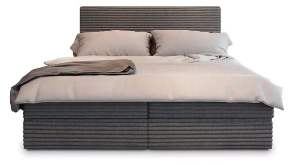 Čalouněná postel boxspring ISPIRA 140x200 cm šedá Matrace: Matrace Bonell pružinová