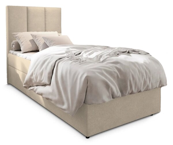 Čalouněná postel boxspring MERALIS 100x200 cm béžová Matrace: Matrace Bonell pružinová