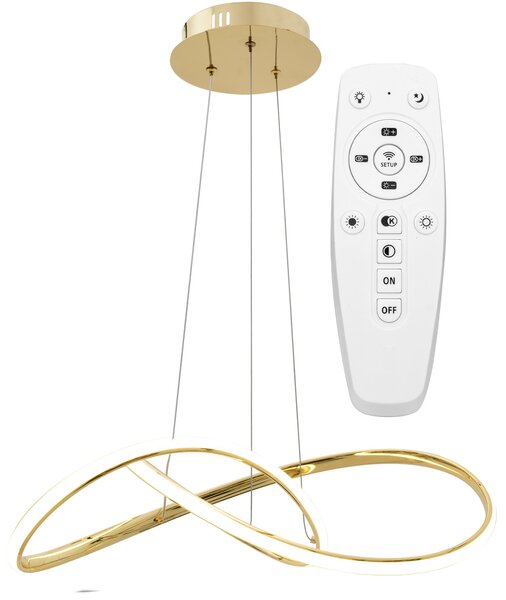 Toolight - LED závěsné svítidlo APP394-CP + dálkové ovládání, zlatá, OSW-06910