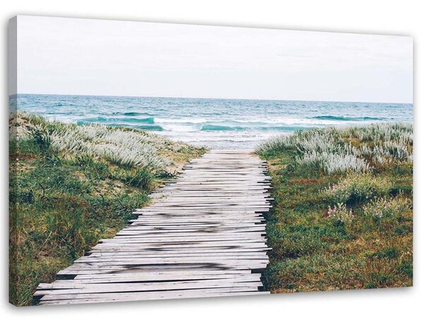Obraz na plátně Dřevěná cesta k moři Rozměry: 60 x 40 cm