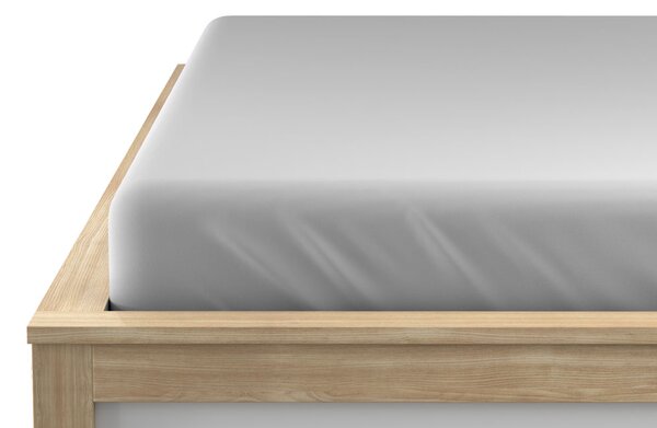 Napínací prostěradlo z mikrovlákna světle šedé 90 x 200 cm