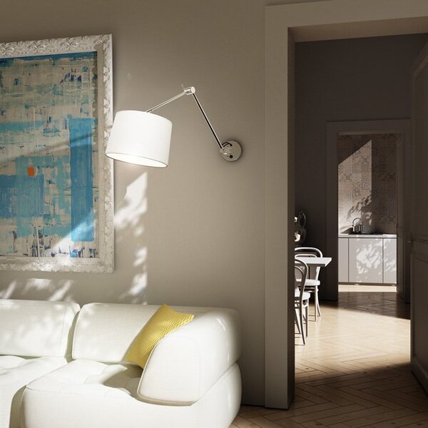 // BROADWAY nástěnná s ramenem bílá chrom 230V E27 42W - RED - DESIGN RENDL