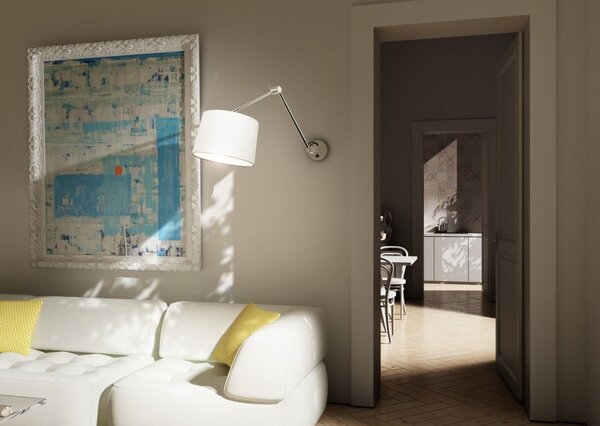 // BROADWAY nástěnná s ramenem bílá chrom 230V E27 42W - RED - DESIGN RENDL
