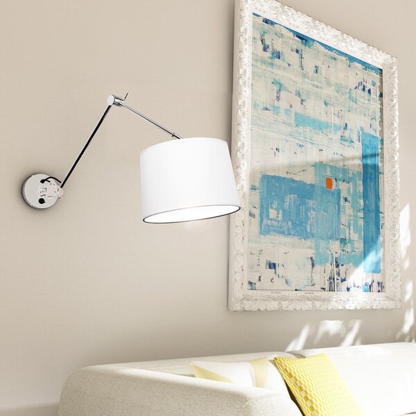 // BROADWAY nástěnná s ramenem bílá chrom 230V E27 42W - RED - DESIGN RENDL