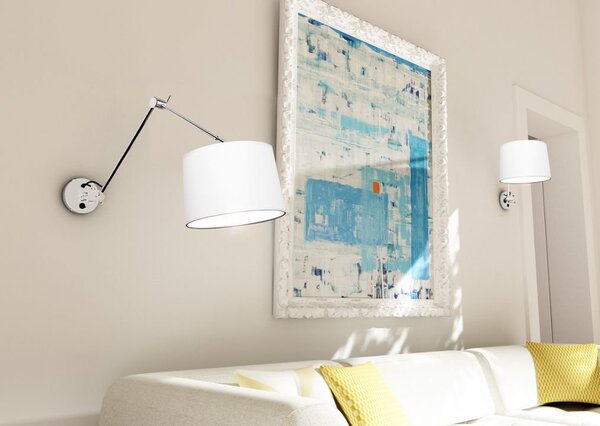 // BROADWAY nástěnná s ramenem bílá chrom 230V E27 42W - RED - DESIGN RENDL