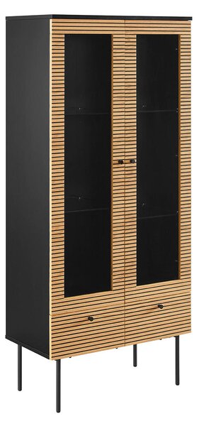 VITRÍNA, dub, černá, barvy dubu, 79/179/43 cm Livetastic - Kredence a vitríny, Online Only