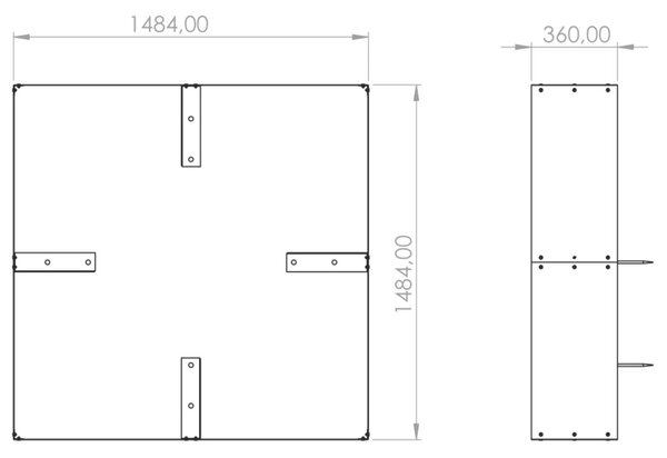 Vivo Vyvýšený záhon 148 x 148 x 36 cm, corten CORGARDEN 1013