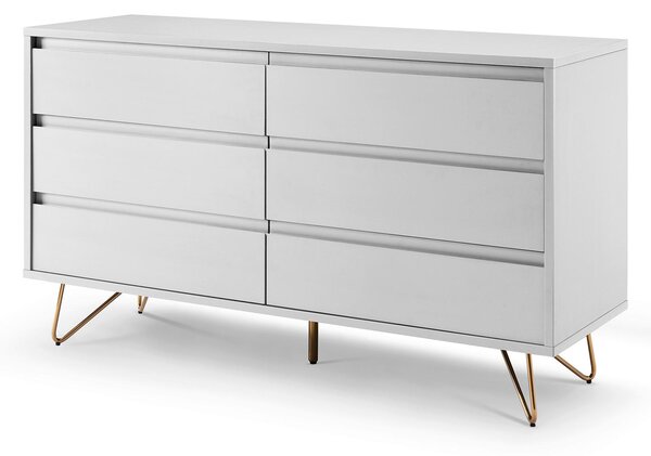 KOMODA, bílá, 120/70/40 cm Livetastic - Šuplíkové komody, Online Only