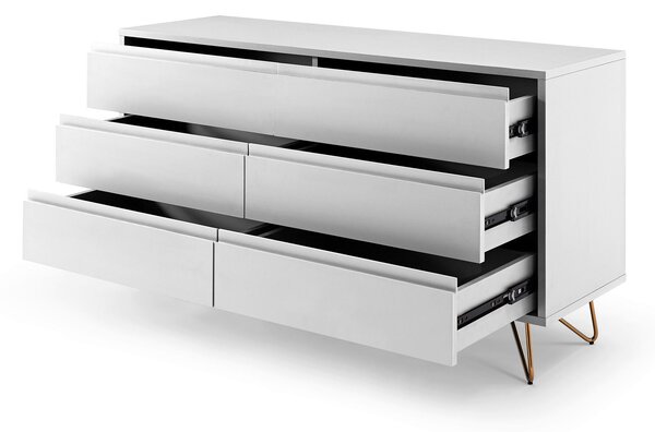KOMODA, bílá, 120/70/40 cm Livetastic - Šuplíkové komody, Online Only