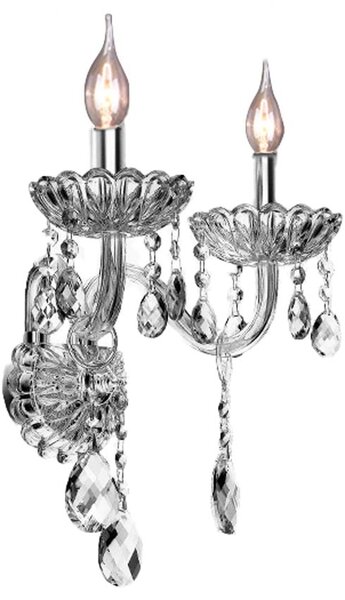 Toolight - Křišťálová nástěnná lampa 2xE14 60W 300757, chromová, OSW-04603