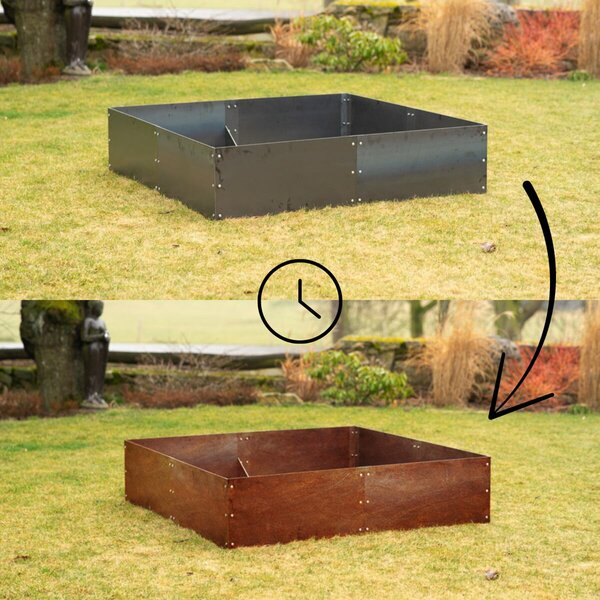 Vivo Vyvýšený záhon 148 x 148 x 36 cm, corten CORGARDEN 1013