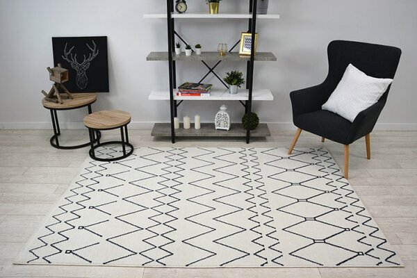 Koberec SENSE Micro 81249 Cik Cak ETNO bílý/nebeský