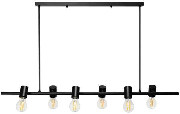 Toolight - Kovová industriální stropní lampa 6xE27 APP480-6CP, černá, OSW-00906
