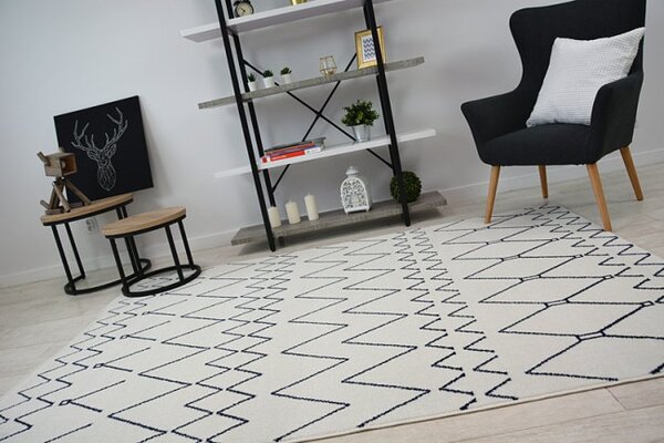 Koberec SENSE Micro 81249 Cik Cak ETNO bílý/nebeský