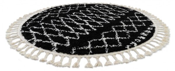 Koberec BERBER ETHNIC G3802 kruh černý / bílý Fredzle berber marokánský