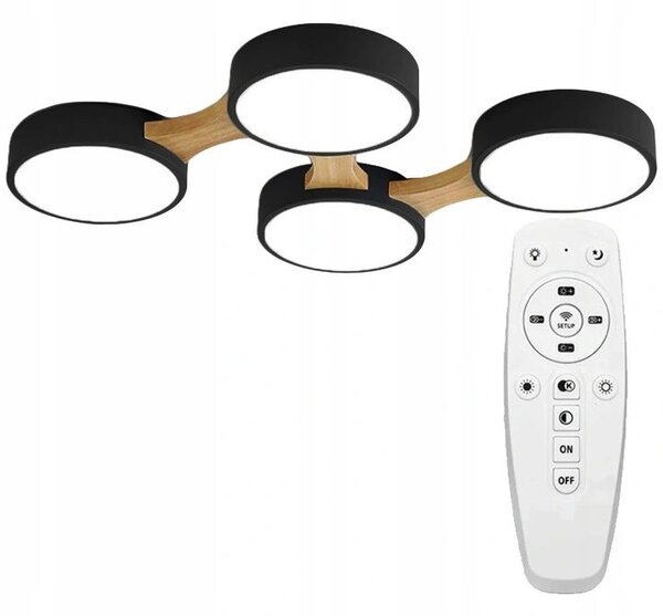 Toolight - LED stropní svítidlo 4-bodové APP210-3CPR, černá-hnědá, OSW-08469