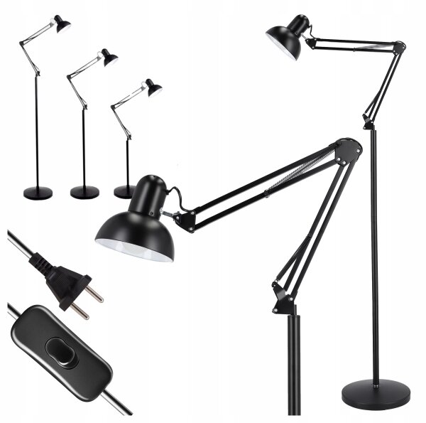 Stojací lampa 1xE27/40W/230V černá