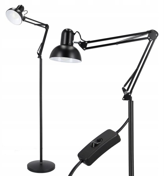 Stojací lampa 1xE27/40W/230V černá