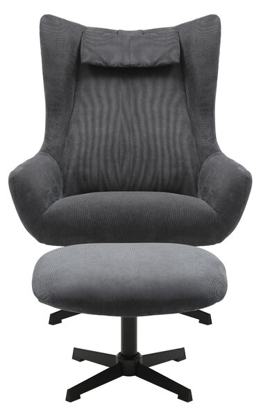 KŘESLO S PODNOŽKOU, textil, antracitová Livetastic - Online Only křesla & taburety, Online Only