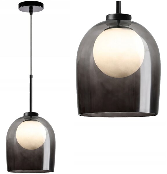 Toolight - stropní skleněná lampa G9 25W APP1026-1CP, černá, OSW-09484
