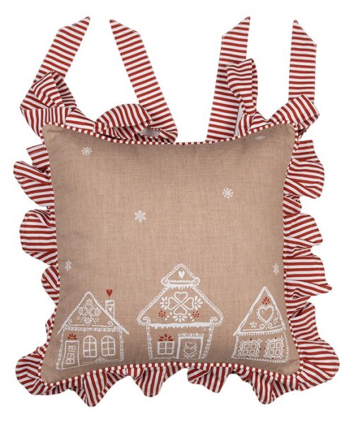 Bavlněný povlak na podsedák s motivem perníkových domečků Gingerbread Bliss – 40x40 cm